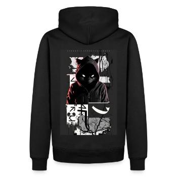 Cat Graffiti Design par ART8NS Art ON Streetwear - Sweat à capuche Premium bio Homme - noir - Dos - Nico (187cm)