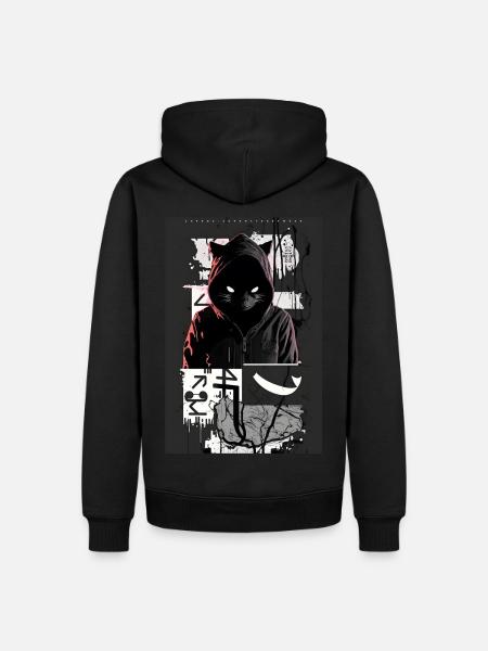 Cat Graffiti Design by ART8NS Art ON Streetwear - Männer Premium Bio Hoodie - Schwarz