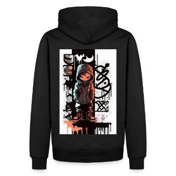 Robot by ART8NS - Art ON Streetwear - Men’s Premium Organic Hoodie - black - Back - Nico (187cm)