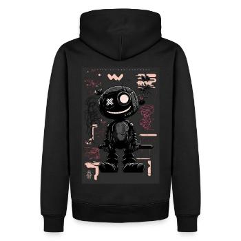 Robot by ART8NS - Art ON Streetwear - Men’s Premium Organic Hoodie - black - Back - Nico (187cm)