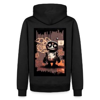 Robot by ART8NS - Art ON Streetwear - Männer Premium Bio Hoodie - Schwarz - Hinten - Nico (187cm)