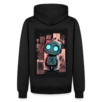 Robot by ART8NS - Art ON Streetwear - Männer Premium Bio Hoodie - Schwarz - Hinten - Nico (187cm)
