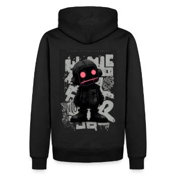 Robot by ART8NS - Art ON Streetwear - Men’s Premium Organic Hoodie - black - Back - Nico (187cm)