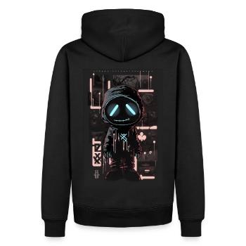Crazy Graffiti Robot by ART8NS - Art ON Streetwear - Männer Premium Bio Hoodie - Schwarz - Hinten - Nico (187cm)