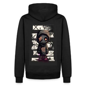 Mummy by ART8NS - Art ON Streetwear - Männer Premium Bio Hoodie - Schwarz - Hinten - Nico (187cm)
