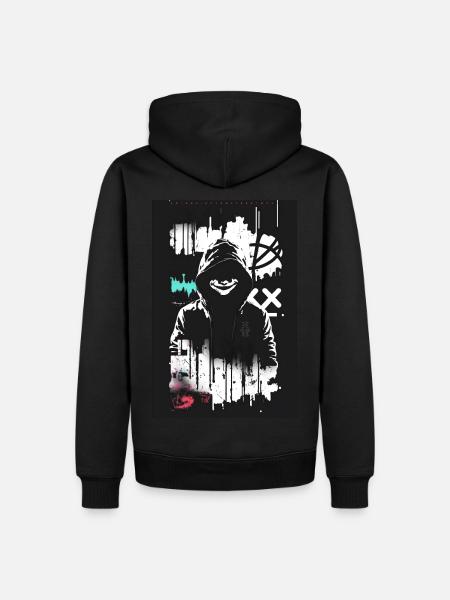 Joker smile par ART8NS - Art ON Streetwear - Sweat à capuche Premium bio Homme - noir