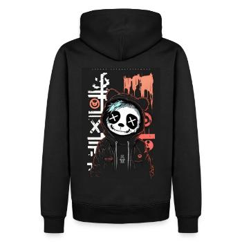 Panda by ART8NS - Art ON Streetwear - Männer Premium Bio Hoodie - Schwarz - Hinten - Nico (187cm)