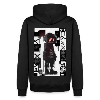 Robot by ART8NS - Art ON Streetwear - Men’s Premium Organic Hoodie - black - Back - Nico (187cm)