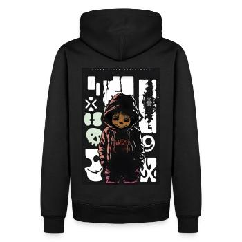 Pooh by ART8NS - Art ON Streetwear - Männer Premium Bio Hoodie - Schwarz - Hinten - Nico (187cm)