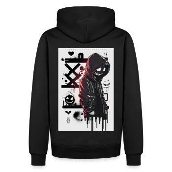 The Walking by ART8NS - Art ON Streetwear - Sweat à capuche Premium bio Homme - noir - Dos - Nico (187cm)