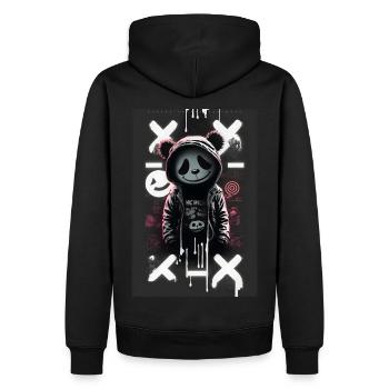 Panda by ART8NS - Art ON Streetwear - Männer Premium Bio Hoodie - Schwarz - Hinten - Nico (187cm)