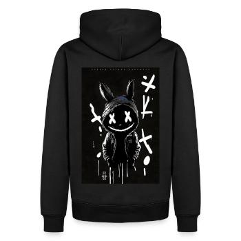 Bunny par ART8NS - Art ON Streetwear - Sweat à capuche Premium bio Homme - noir - Dos - Nico (187cm)