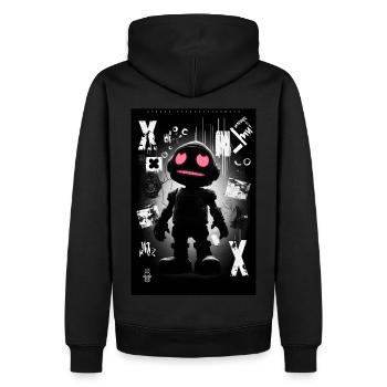 Robot by ART8NS - Art ON Streetwear - Männer Premium Bio Hoodie - Schwarz - Hinten - Nico (187cm)