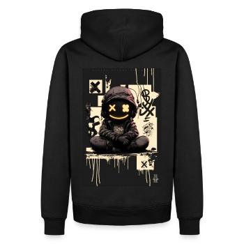 Robot by ART8NS - Art ON Streetwear - Männer Premium Bio Hoodie - Schwarz - Hinten - Nico (187cm)