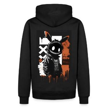 Bunny by ART8NS - Art ON Streetwear - Männer Premium Bio Hoodie - Schwarz - Hinten - Nico (187cm)