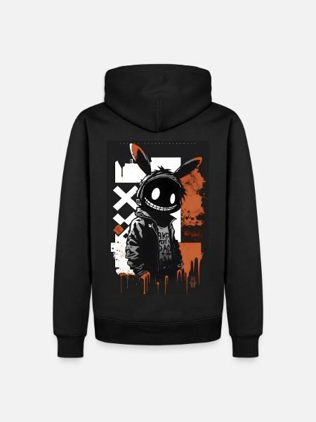 Bunny by ART8NS - Art ON Streetwear - Männer Premium Bio Hoodie - Schwarz
