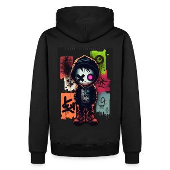 Poupée d’horreur par ART8NS - Art ON Streetwear - Sweat à capuche Premium bio Homme - noir - Dos - Nico (187cm)