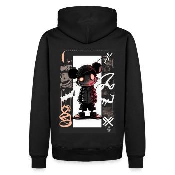 Rat by ART8NS - Art ON Streetwear - Sweat à capuche Premium bio Homme - noir - Dos - Nico (187cm)
