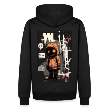 Lost man Robot by ART8NS - Art ON Streetwear - Männer Premium Bio Hoodie - Schwarz - Hinten - Nico (187cm)