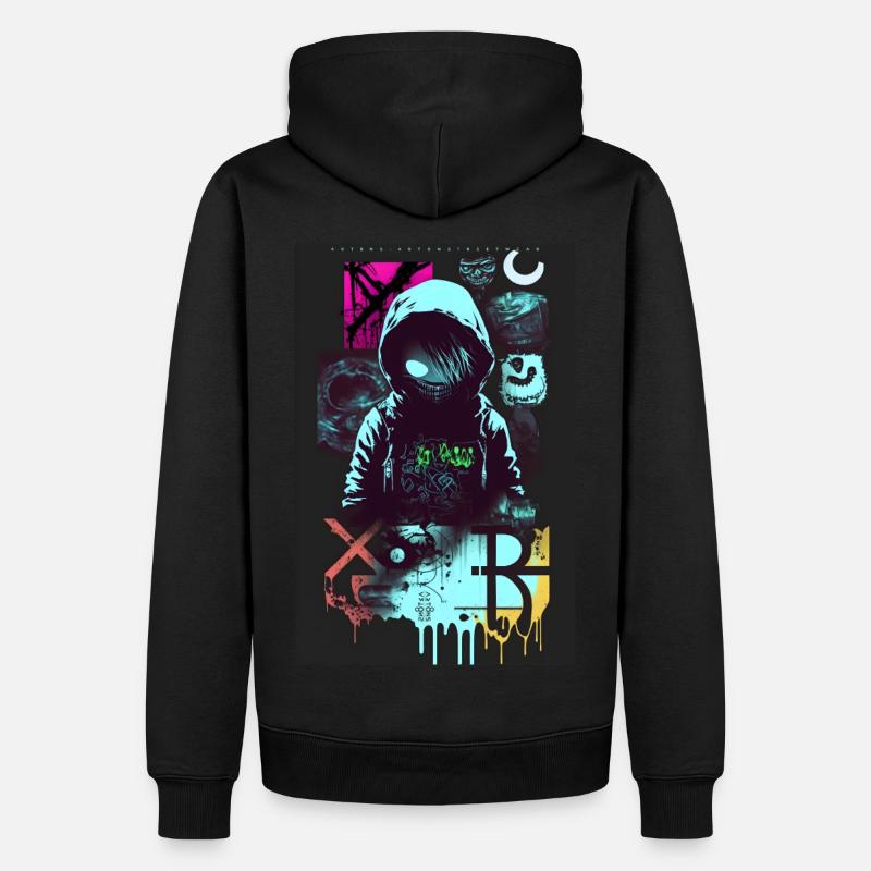 Hacker par ART8NS - Art ON Streetwear - Sweat à capuche Premium bio Homme - noir