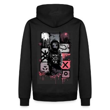 Shadow man par ART8NS - Art ON Streetwear - Sweat à capuche Premium bio Homme - noir - Dos - Nico (187cm)