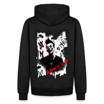 What a Joke par ART8NS - Art ON Streetwear - Sweat à capuche Premium bio Homme - noir - Dos - Nico (187cm)