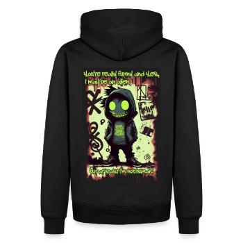 Alien by ART8NS - Art ON Streetwear - Männer Premium Bio Hoodie - Schwarz - Hinten - Nico (187cm)