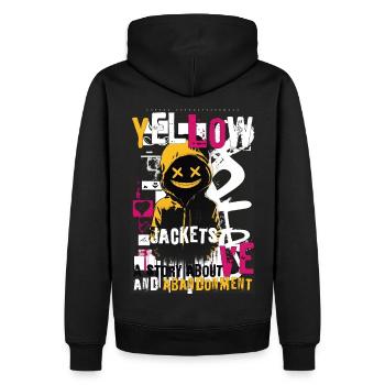 Yellow Jackets in Love by ART8NS Art ON Streetwear - Männer Premium Bio Hoodie - Schwarz - Hinten - Nico (187cm)