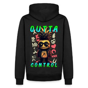 Outta Control by ART8NS - Art ON Streetwear - Men’s Premium Organic Hoodie - black - Back - Nico (187cm)