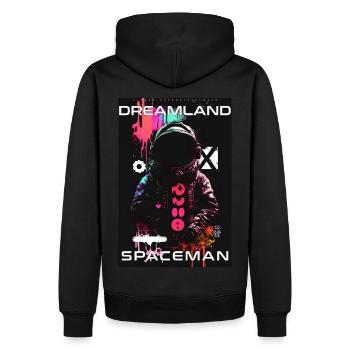 Dreamland Spaceman par ART8NS - Art ON Streetwear - Sweat à capuche Premium bio Homme - noir - Dos - Nico (187cm)