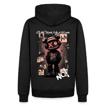 NO! by ART8NS - Art ON Streetwear - Männer Premium Bio Hoodie - Schwarz - Hinten - Nico (187cm)