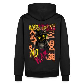 War Zombies, NO War par ART8NS - Art ON Streetwear - Sweat à capuche Premium bio Homme - noir - Dos - Nico (187cm)