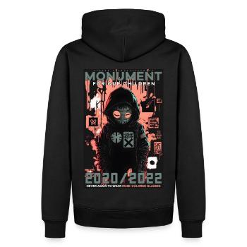 Monument by ART8NS - Art ON Streetwear - Männer Premium Bio Hoodie - Schwarz - Hinten - Nico (187cm)