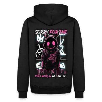 Désolé pour... par ART8NS - Art ON Streetwear - Sweat à capuche Premium bio Homme - noir - Dos - Nico (187cm)
