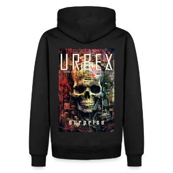 Urbex surprise ART8NS - Art ON Streetwear - Sweat à capuche Premium bio Homme - noir - Dos - Nico (187cm)