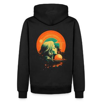 Retro - Men’s Premium Organic Hoodie - black - Back - Nico (187cm)