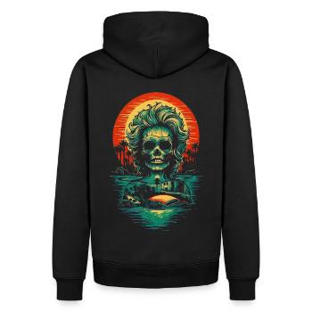Retro Skull - Men’s Premium Organic Hoodie - black - Back - Nico (187cm)
