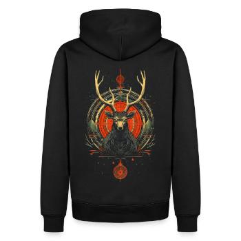 Retro - Men’s Premium Organic Hoodie - black - Back - Nico (187cm)