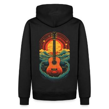 Retro Gitarre - Männer Premium Bio Hoodie - Schwarz - Hinten - Nico (187cm)