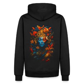 one of a kind style, flowers, women - Men’s Premium Organic Hoodie - black - Back - Nico (187cm)
