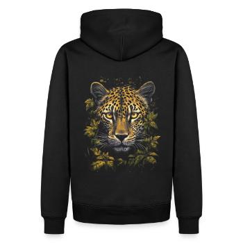 Leopard - Men’s Premium Organic Hoodie - black - Back - Nico (187cm)