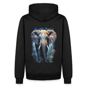 Elefant - Männer Premium Bio Hoodie - Schwarz - Hinten - Nico (187cm)