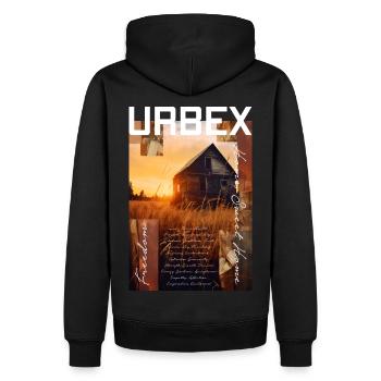 Home, Sweet home by ART8NS - Art ON Streetwear - Männer Premium Bio Hoodie - Schwarz - Hinten - Nico (187cm)