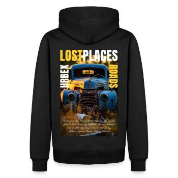 Lost Roads réalisé par ART8NS - Art ON Streetwear - Sweat à capuche Premium bio Homme - noir - Dos - Nico (187cm)