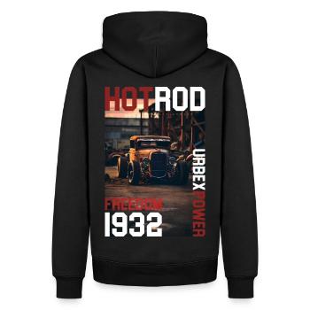 Hot Rod par ART8NS - Art ON Streetwear - Sweat à capuche Premium bio Homme - noir - Dos - Nico (187cm)