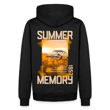 Mémoire d’été par ART8NS - Art ON Streetwear - Sweat à capuche Premium bio Homme - noir - Dos - Nico (187cm)