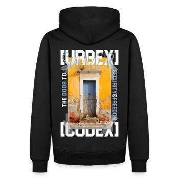 Summer door to... by ART8NS - Art ON Streetwear - Männer Premium Bio Hoodie - Schwarz - Hinten - Nico (187cm)