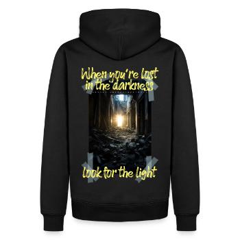 When you ́re lost... by ART8NS - Art ON Streetwear - Men’s Premium Organic Hoodie - black - Back - Nico (187cm)