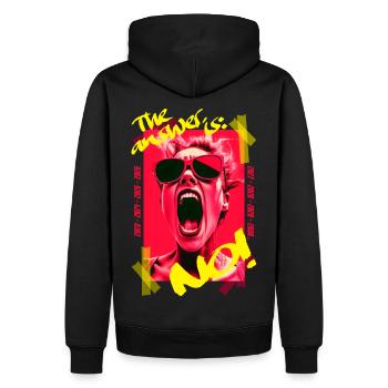 La réponse est : NON ! par ART8NS - Art ON Streetwear - Sweat à capuche Premium bio Homme - noir - Dos - Nico (187cm)