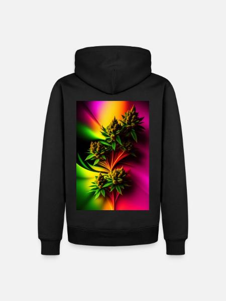 Abstract Cannabis - Männer Premium Bio Hoodie - Schwarz